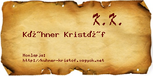Kühner Kristóf névjegykártya