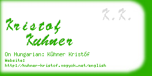 kristof kuhner business card